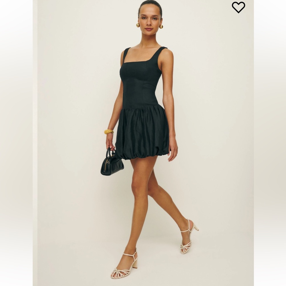 Reformation Delia Linen Dress - mini bubble dress size 4